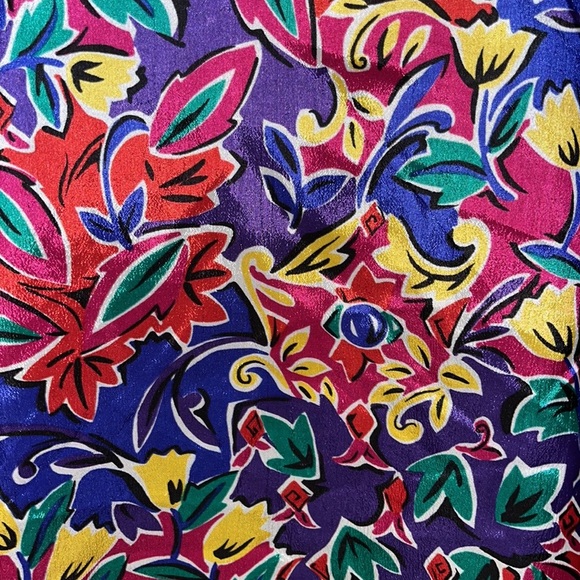 Vintage Lauren Lee Vibrant Print Blouse~Top~L - Picture 6 of 7